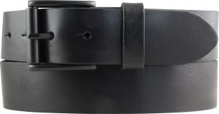 Gürtel mit Rollenschnalle aus Vollrindleder 4,0 cm Schwarz