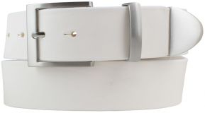 G�rtel aus Vollrindleder mit Schlaufe und Spitze aus Metall 4,0cm Wei�