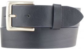 Gürtel aus Vollrindleder mit altsilberner Gürtelschließe 4,0 cm Marine