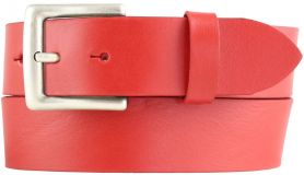 Gürtel aus Vollrindleder mit altsilberner Gürtelschließe 4,0 cm Rot