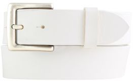 Gürtel aus Vollrindleder mit altsilberner Gürtelschließe 4,0 cm Weiß