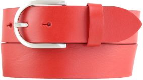 Damengürtel aus Vollrindleder 4,0 cm Rot