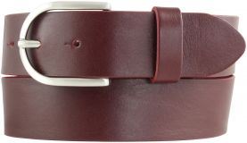 Damengürtel aus Vollrindleder 4,0 cm Bordeaux