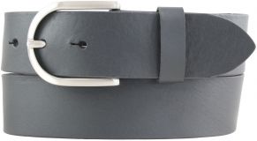 Damengürtel aus Vollrindleder 4,0 cm Dunkelgrau