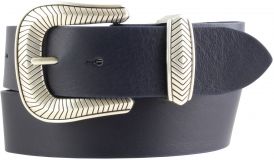 Designer-Gürtel aus Vollrindleder 4,0 cm Marine