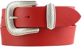 Designer-Gürtel aus Vollrindleder 4,0 cm Rot