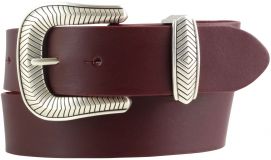 Designer-Gürtel aus Vollrindleder 4,0 cm Bordeaux