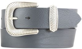 Designer-Gürtel aus Vollrindleder 4,0 cm Dunkelgrau