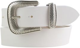 Designer-Gürtel aus Vollrindleder 4,0 cm Weiß