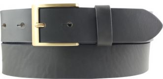 Herren-Gürtel aus Vollrindleder mit goldener Gürtelschließe 3,5 cm Dunkelgrau