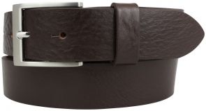 Gürtel aus Vollrindleder mit Edelstahl-Gürtelschnalle 3,5 cm Braun