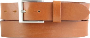 Gürtel aus Vollrindleder mit Edelstahl-Gürtelschnalle 3,5 cm Tabac