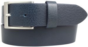 Gürtel aus Vollrindleder mit Edelstahl-Gürtelschnalle 3,5 cm Marine