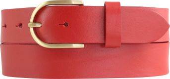 Damen-Gürtel aus Vollrindleder mit goldener Gürtelschnalle 3,5 cm Rot