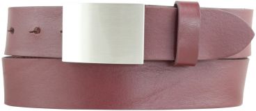 Gürtel aus Vollrindleder mit Koppelschließe 3,5 cm Bordeaux