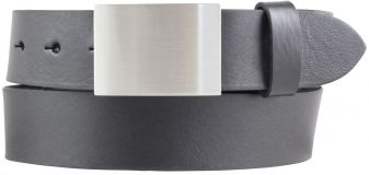 Gürtel aus Vollrindleder mit Koppelschließe 3,5 cm Schwarz