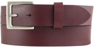 Gürtel aus Vollrindleder mit altsilberner Gürtelschließe 3,5 cm Bordeaux
