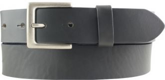 Gürtel aus Vollrindleder mit altsilberner Gürtelschließe 3,5 cm Dunkelgrau