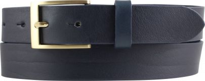 Herrengürtel aus Vollrindleder mit goldener Gürtelschnalle 3,0 cm Marine
