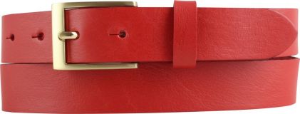 Herrengürtel aus Vollrindleder mit goldener Gürtelschnalle 3,0 cm Rot