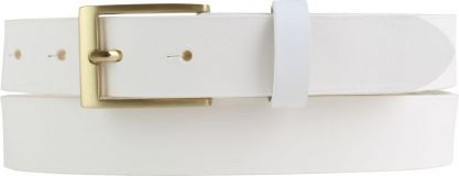 Herrengürtel aus Vollrindleder mit goldener Gürtelschnalle 3,0 cm Weiß
