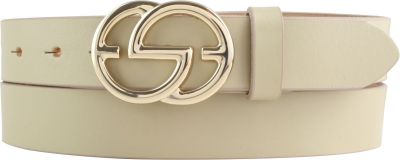 Designer-Gürtel EMIL aus Vollrindleder 3,0 cm Gold Beige