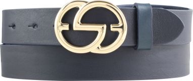 Designer-Gürtel EMIL aus Vollrindleder 3,0 cm Gold Marine
