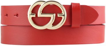 Designer-Gürtel EMIL aus Vollrindleder 3,0 cm Gold Rot