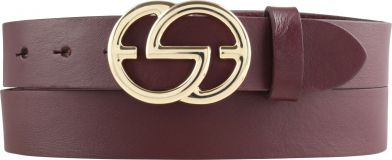 Designer-Gürtel EMIL aus Vollrindleder 3,0 cm Gold Bordeaux