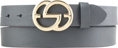Designer-Gürtel EMIL aus Vollrindleder 3,0 cm Gold Dunkelgrau
