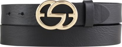 Designer-Gürtel EMIL aus Vollrindleder 3,0 cm Gold Schwarz