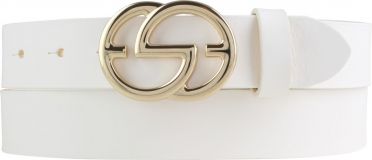 Designer-Gürtel EMIL aus Vollrindleder 3,0 cm Gold Weiß