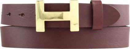 Designer-G�rtel HANNA aus Vollrindleder 3,0 cm Gold Bordeaux