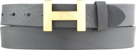 Designer-G�rtel HANNA aus Vollrindleder 3,0 cm Gold Dunkelgrau