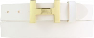 Designer-G�rtel HANNA aus Vollrindleder 3,0 cm Gold Wei�