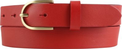 Damengürtel aus Vollrindleder mit goldener Gürtelschnalle 3,0 cm Rot