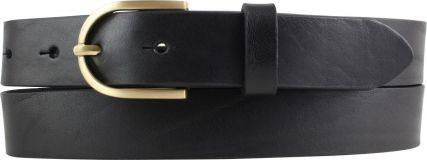 Damengürtel aus Vollrindleder mit goldener Gürtelschnalle 3,0 cm Schwarz