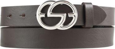 Designer-Gürtel EMIL aus Vollrindleder 3,0 cm Silber Braun