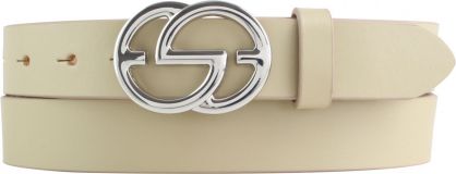 Designer-Gürtel EMIL aus Vollrindleder 3,0 cm Silber Beige