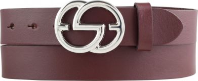 Designer-Gürtel EMIL aus Vollrindleder 3,0 cm Silber Bordeaux