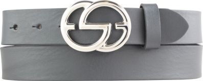 Designer-Gürtel EMIL aus Vollrindleder 3,0 cm Silber Dunkelgrau