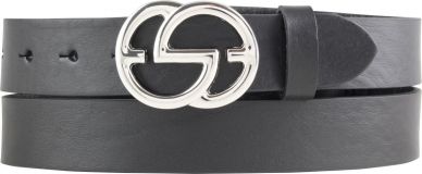 Designer-Gürtel EMIL aus Vollrindleder 3,0 cm Silber Schwarz