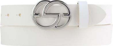 Designer-Gürtel EMIL aus Vollrindleder 3,0 cm Silber Weiß