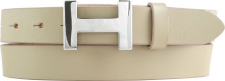 Designer-Gürtel HANNA aus Vollrindleder 3,0 cm Silber Beige