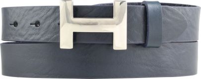Designer-Gürtel HANNA aus Vollrindleder 3,0 cm Silber Marine
