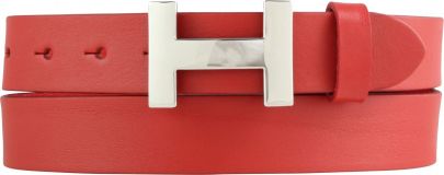 Designer-Gürtel HANNA aus Vollrindleder 3,0 cm Silber Rot