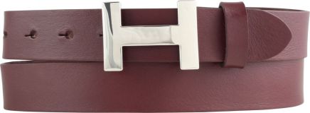 Designer-Gürtel HANNA aus Vollrindleder 3,0 cm Silber Bordeaux