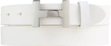 Designer-Gürtel HANNA aus Vollrindleder 3,0 cm Silber Weiß