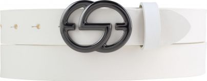 Designer-Gürtel EMIL aus Vollrindleder 3,0 cm Schwarz Weiß