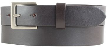 Damengürtel aus Vollrindleder mit Gürtelschnalle Altsilber 3,0 cm Braun